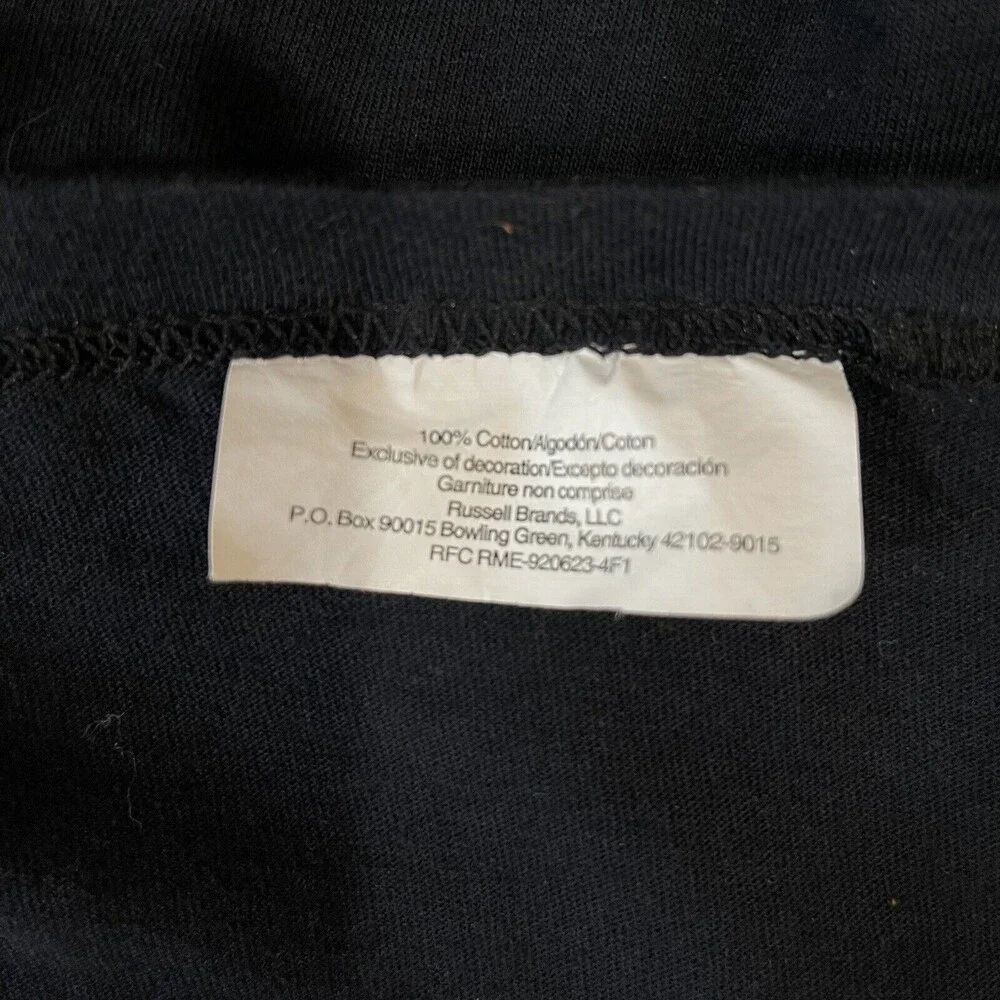Russell Athletic Mens Small Black Long Sleeve Cotton T-Shirt